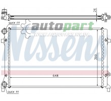 Радіатор охолодження (648x399x26мм) VW Caddy III 1.4 / 1.6 / 2.0 / 2.0SDI 2004-2015 NISSENS 65277A