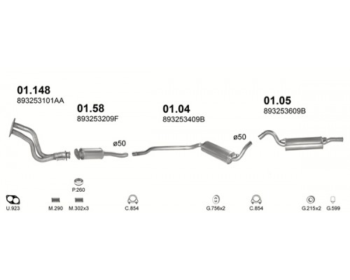 Глушник центр. AUDI 80 Polmostrow 01.58