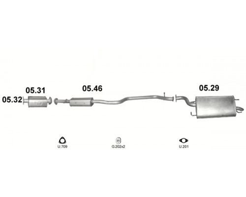 Глушник задн. DAEWOO EVANDA Polmostrow 05.29