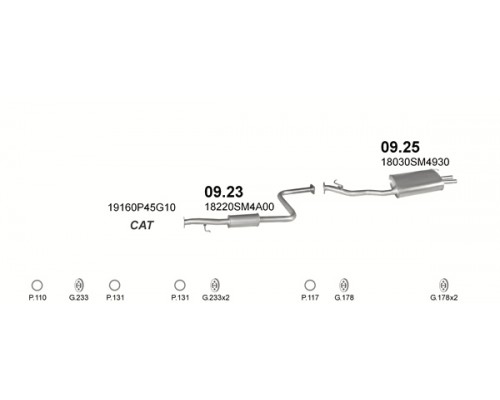 Глушник центр. HONDA ACCORD Polmostrow 09.23