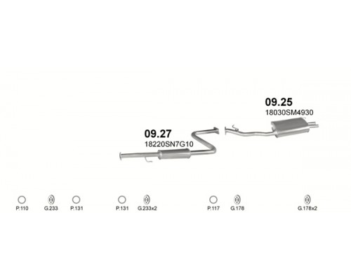 Глушник центр. HONDA ACCORD Polmostrow 09.27