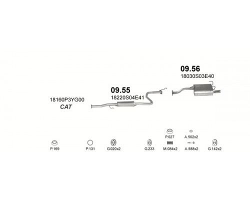 Глушник задн. HONDA CIVIC Polmostrow 09.56