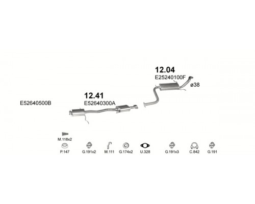 Глушник центр. MAZDA 323 Polmostrow 12.41