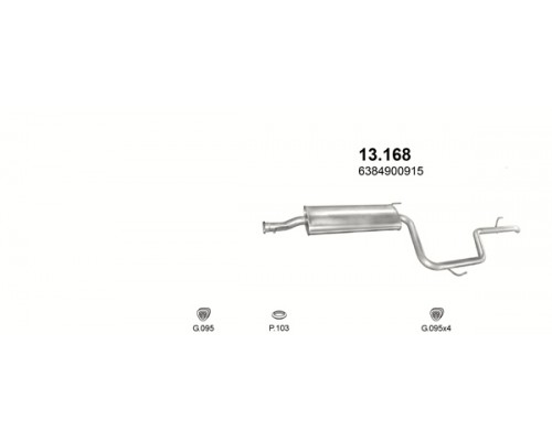 Глушник задн. MERCEDES VITO Polmostrow 13.168