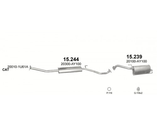 Глушник задн. NISSAN MICRA Polmostrow 15.239