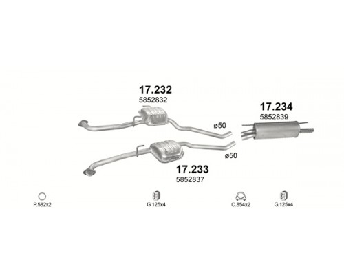 Глушник центр. OPEL OMEGA Polmostrow 17.233