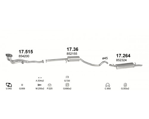 Глушник задн. OPEL VECTRA Polmostrow 17.264