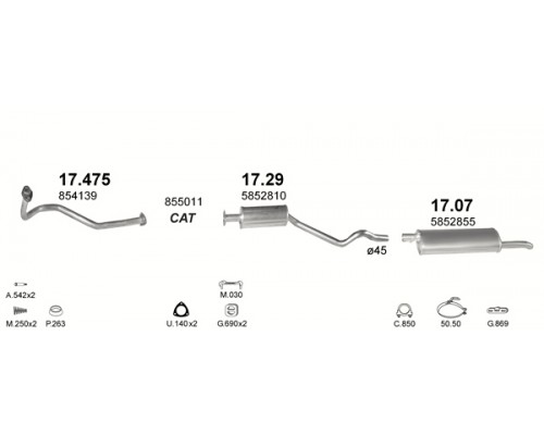 Глушник центр. OPEL KADETT Polmostrow 17.29