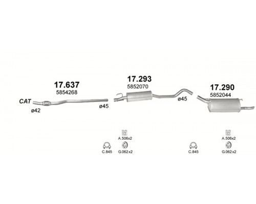 Глушник задн. OPEL CORSA Polmostrow 17.290