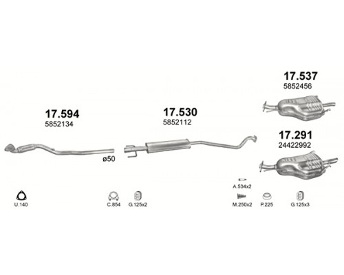 Глушник задн. OPEL ASTRA Polmostrow 17.291