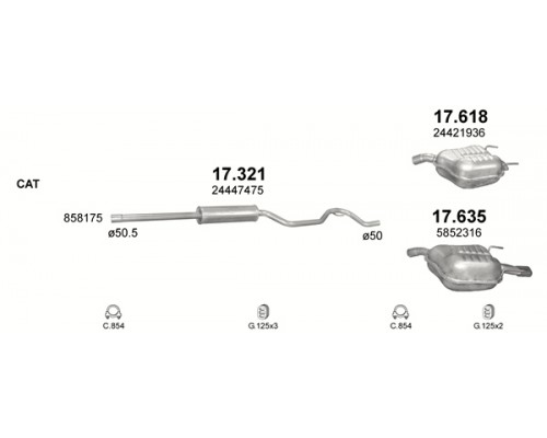 Глушник задн. OPEL VECTRA Polmostrow 17.635