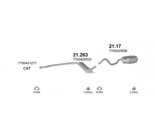 Глушник задн. RENAULT LAGUNA Polmostrow 21.17