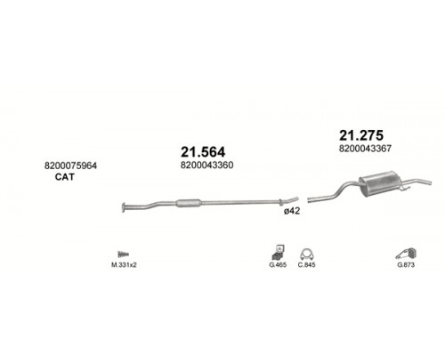 Глушник задн. RENAULT SYMBOL Polmostrow 21.275