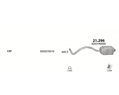 Глушник задн. RENAULT MEGANE Polmostrow 21.296