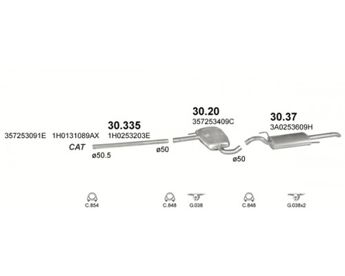 Глушник центр. VW PASSAT Polmostrow 30.20