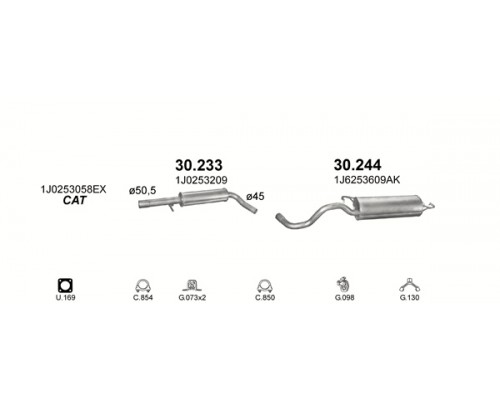 Глушник задн. VW GOLF IV Polmostrow 30.244