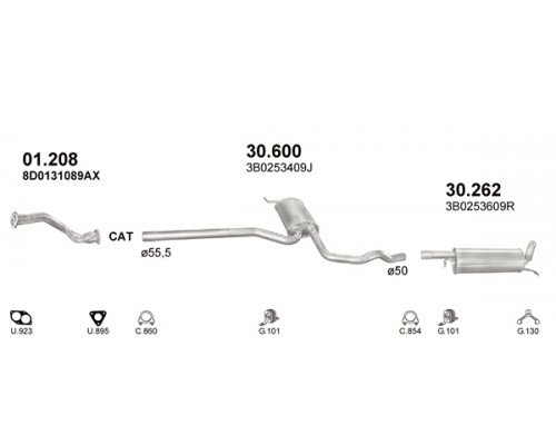 Глушник задн. VW PASSAT Polmostrow 30.262