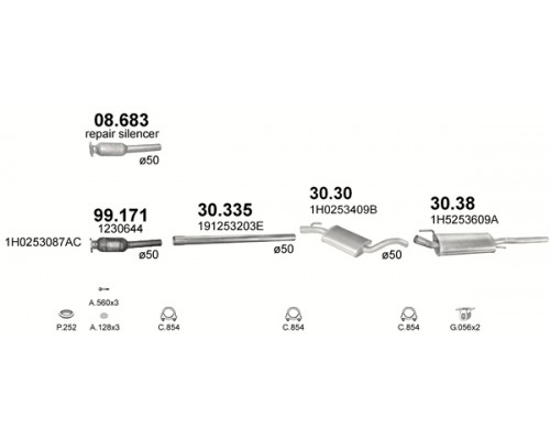 Глушник задн. VW VENTO Polmostrow 30.38