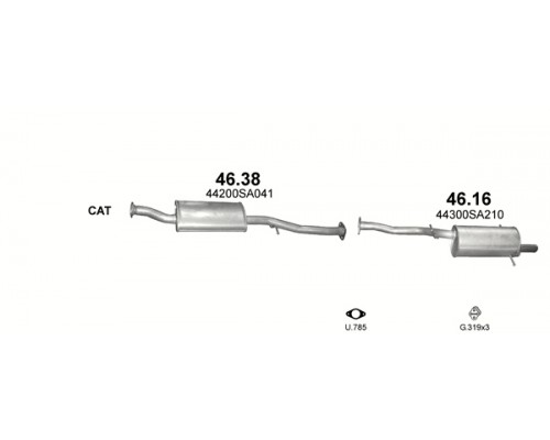 Глушник задн. Subaru Forester 2.0 06/02-05/08 Polmostrow 46.16