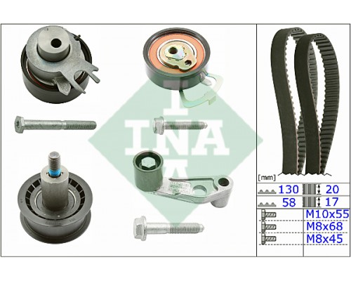 Комплект грм VAG 1.4/1.6 036 198 119 E INA 530008910