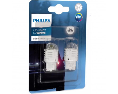 Лампа світлодіодна W21 LED white Ultinon Pro3000, 12V, 1,75W W3x16d компл. PHILIPS 11065U30CWB2